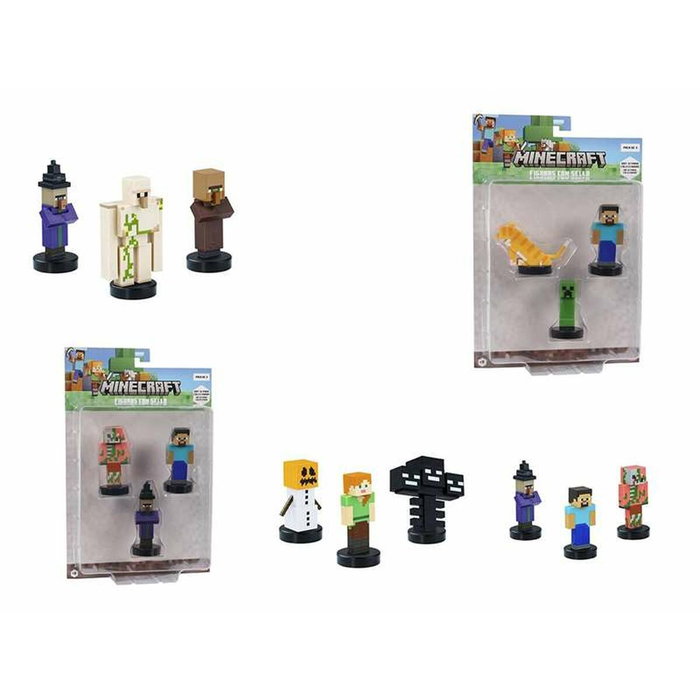Bizak Pack de 3 figuras Minecraft - Modelos surtidos Bizak Pack de 3 figuras Minecraft - Modelos surtidos
