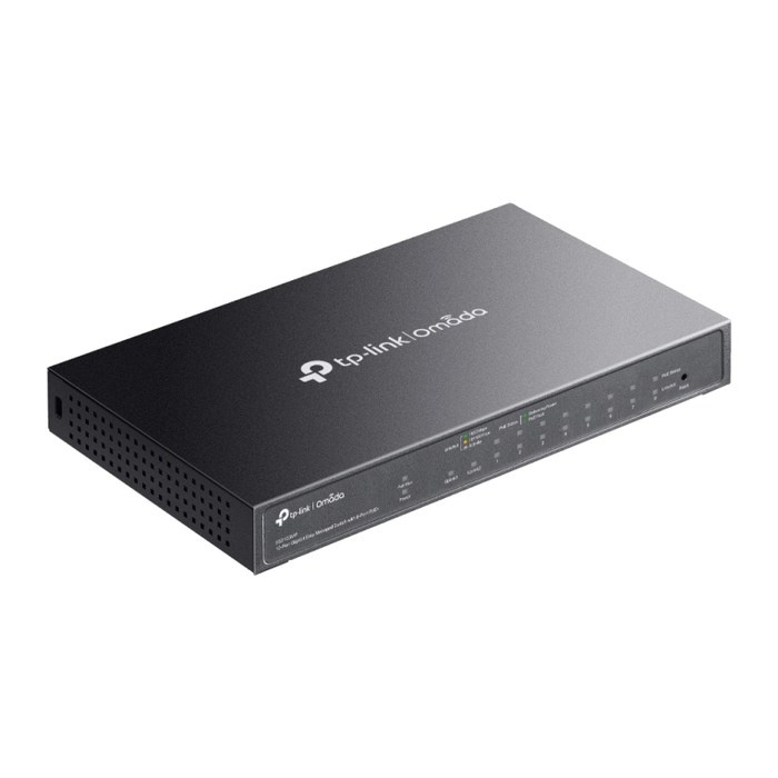 TP-Link ES210GMP Switch Gestionado Gigabit Ethernet 10 Puertos RJ-45, PoE 123W, Color Negro