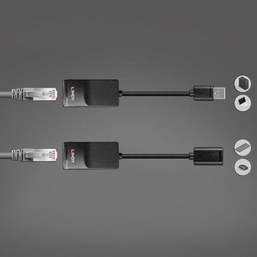Lindy 43365 Extensor de Red USB 1.1 Cat5e/Cat6 de 60 m