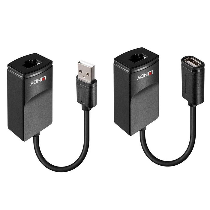 Lindy 43365 Extensor de Red USB 1.1 Cat5e/Cat6 de 60 m