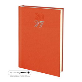 EDEUSTO Agenda Anual 2027 Aprica Tapa Acolchada Naranja