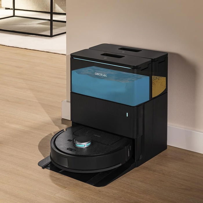 CECOTEC Conga X50 Robot Aspirador y Fregasuelos, Carga Automática, WiFi, Negro