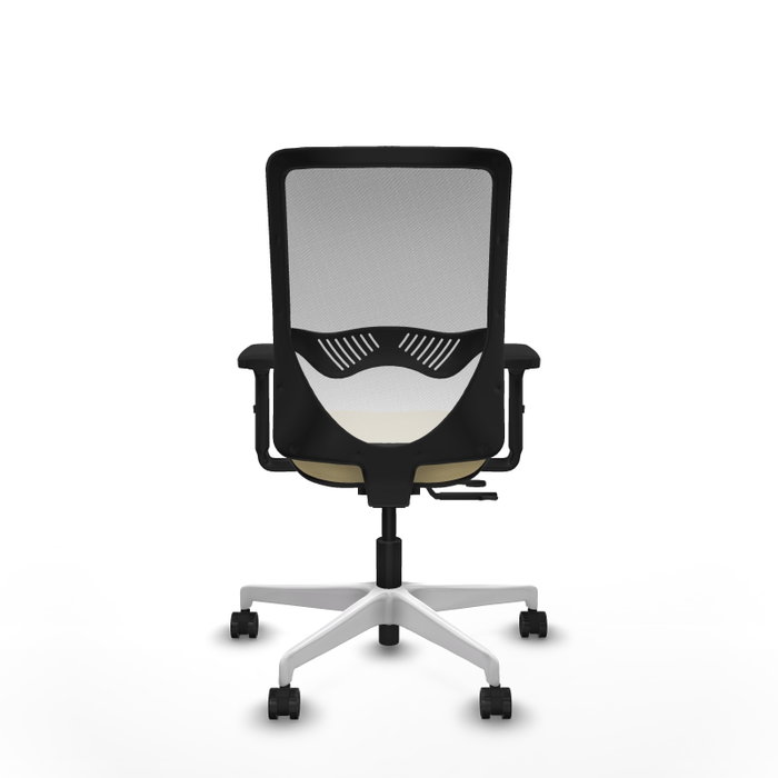 PIQUERAS Y CRESPO Silla de oficina Zulema con mecanismo Sincro/Traslack, Similpiel Crema y Malla Blanco