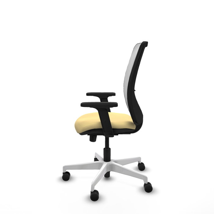 PIQUERAS Y CRESPO Silla de oficina Zulema con mecanismo Sincro/Traslack, Similpiel Crema y Malla Blanco