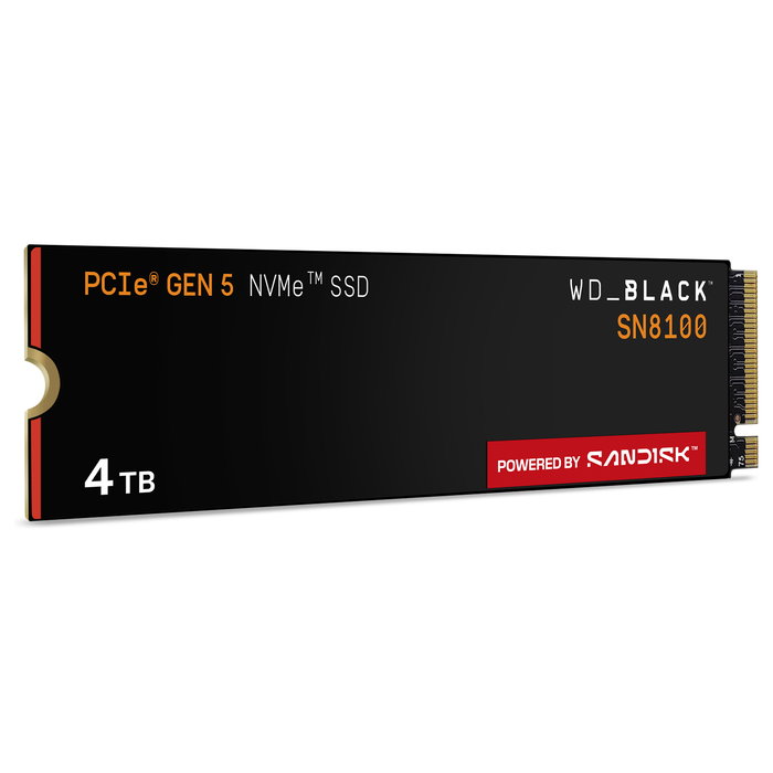 Western Digital WD_BLACK SN8100 4TB NVMe PCIe 5.0 x4 M.2 SSD - 14900 MB/s Leer, 14000 MB/s Escribir - 2280, TLC 3D NAND