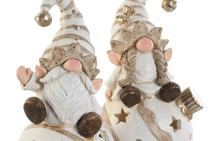 Figura Navidad Moderna DKD Home Decor Dorado Blanco 9 x 18.5 x 10 cm (4 Unidades)