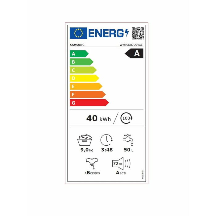 Lavadora Samsung WW90DB7U94GEU3 60 cm 1400 rpm 9 kg