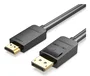 Vention HADBI Cable Adaptador DisplayPort a HDMI Macho a Macho, 3m, Negro, 1080p 60Hz, Plug and Play