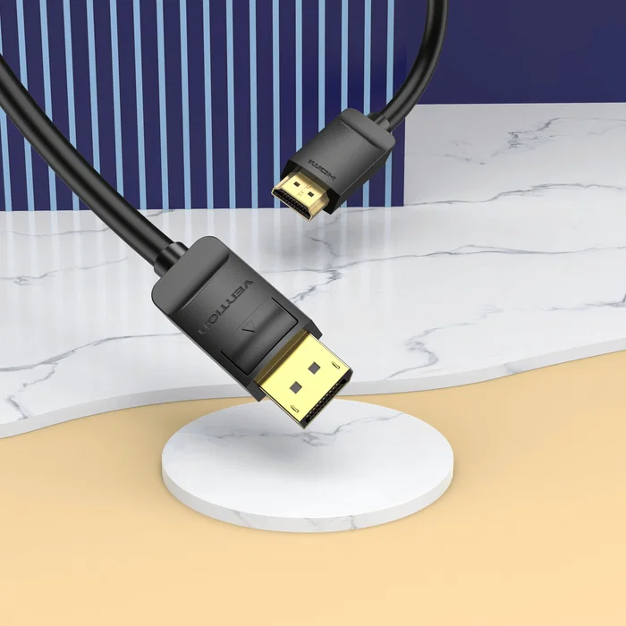 Vention HADBI Cable Adaptador DisplayPort a HDMI Macho a Macho, 3m, Negro, 1080p 60Hz, Plug and Play