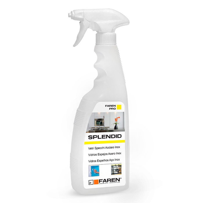 Faren Splendid Limpiador y Abrillantador para Cristales y Acero Inoxidable, 750 ml, Efecto Antihuella Faren Splendid Limpiador y Abrillantador para Cristales y Acero Inoxidable, 750 ml, Efecto Antihuella