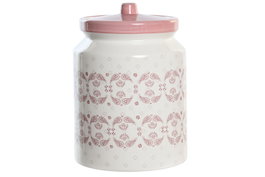 DKD Home Decor Bote Pixel Love Rosa y Blanco