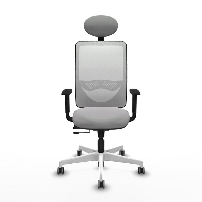 PIQUERAS Y CRESPO Silla de oficina Zulema con mecanismo Sincro/Traslack, Gris claro y Blanco