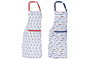 DKD Home Decor Delantal de Cocina Mediterraneo Costa Peces Set de 2 Unidades Poliéster Colores Azul Rojo Blanco 80x0.5x60 cm