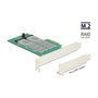 DeLOCK 89536 PCI Express x4 Card con 2x interno M.2 Key B, soporte RAID 0 y 1, 6 Gbit/s, factor de forma Low Profile