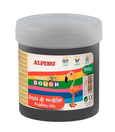 Pasta Modelar Alpino Magic Dough 160 Gr. Negro (Set de 6)