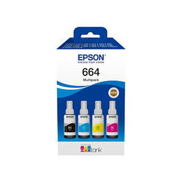 Epson Tinta 664 / C13T66464A Multipack de 4 Cartuchos Negro, Cian, Magenta, Amarillo para Impresoras Epson Compatibles