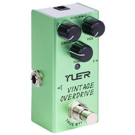 Yuer Vintage Overdrive Pedal de Efectos para Guitarra, Clon Tube Screamer, True Bypass, Carcasa de Aluminio