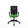 PIQUERAS Y CRESPO Silla de oficina Motilla con mecanismo Sincro/Traslack, Verde y Negro