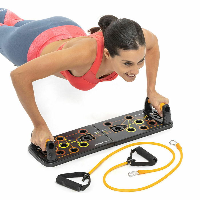 Pack Tabla de Flexiones Push-Up y Set de Bandas de Resistencia con Accesorios y Guía de Ejercicios InnovaGoods