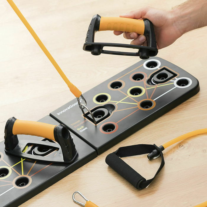 Pack Tabla de Flexiones Push-Up y Set de Bandas de Resistencia con Accesorios y Guía de Ejercicios InnovaGoods