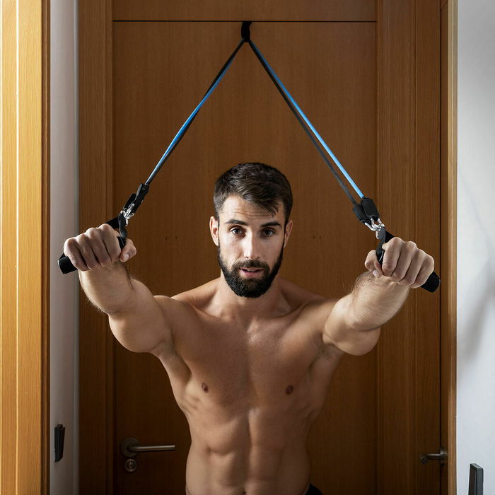 Pack Tabla de Flexiones Push-Up y Set de Bandas de Resistencia con Accesorios y Guía de Ejercicios InnovaGoods