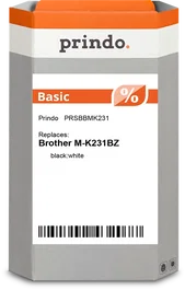 Prindo Cinta mecanográfica Negro sobre blanco PRSBBMK231