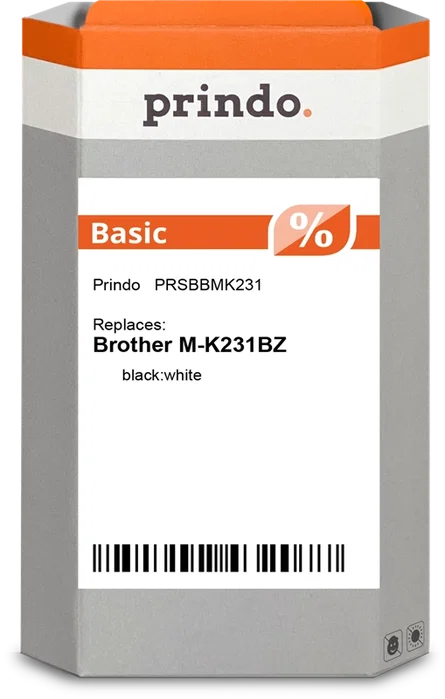 Prindo Cinta mecanográfica Negro sobre blanco PRSBBMK231 Prindo Cinta mecanográfica Negro sobre blanco PRSBBMK231