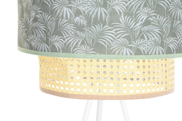 DKD Home Decor Lámpara de pie Palmeras Verde y Blanco