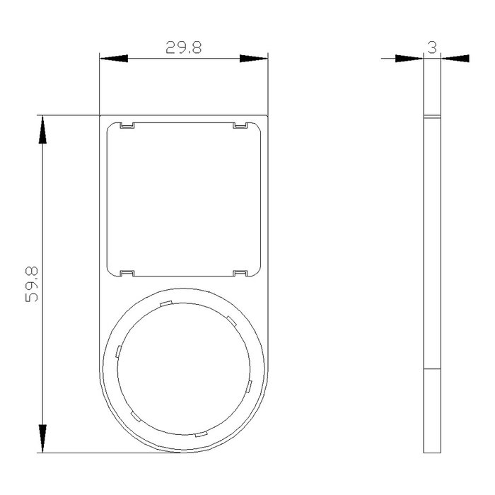 Siemens 3SU1900-0AT10-0AA0 Soporte de etiqueta plano