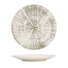 Summa Plato Llano Coupe Forest Blanco 27 cm - Plato de Gres para Vajilla (Set de 6)