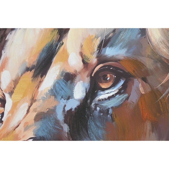 DKD Home Decor Cuadro Lienzo Leon 2 Surtido 70x100 cm (Naranja/Azul)​