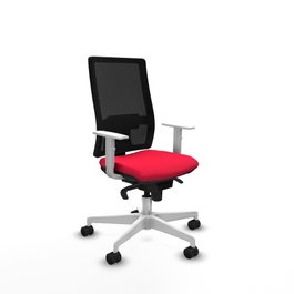 PIQUERAS Y CRESPO Silla de oficina Horna con mecanismo Sincro, Rojo y Negro