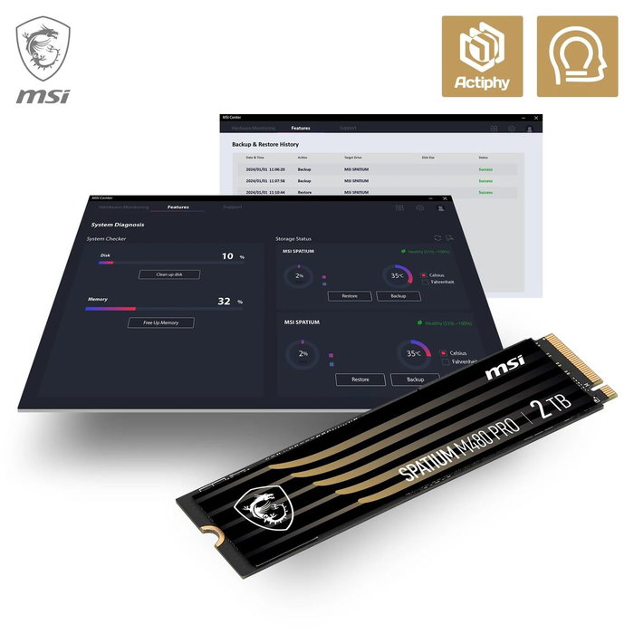 MSI Spatium M480 PRO 2 TB M.2 2280 NVMe SSD