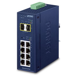 Planet IP30 Industrial L2/L4 Switch de 8 puertos Gigabit Ethernet Azul