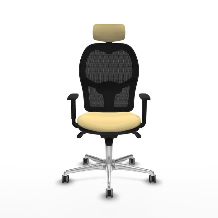 PIQUERAS Y CRESPO Silla de oficina Jorquera con mecanismo Sincro, crema y negro