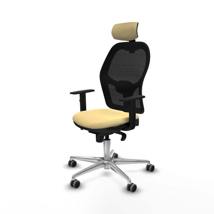 PIQUERAS Y CRESPO Silla de oficina Jorquera con mecanismo Sincro, crema y negro
