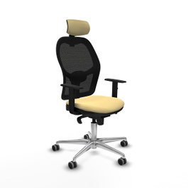 PIQUERAS Y CRESPO Silla de oficina Jorquera con mecanismo Sincro, crema y negro