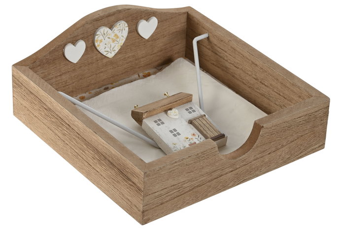 DKD Home Decor Servilletero MDF y Metal Multicolor