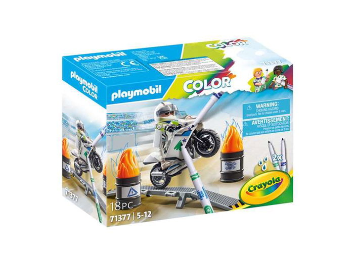 Playmobil Moto de Diversión para Colorear con Accesorios Incluye Rotuladores, Casco y Figura Edad Mínima 5 Años