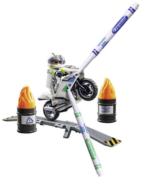 Playmobil Moto de Diversión para Colorear con Accesorios Incluye Rotuladores, Casco y Figura Edad Mínima 5 Años