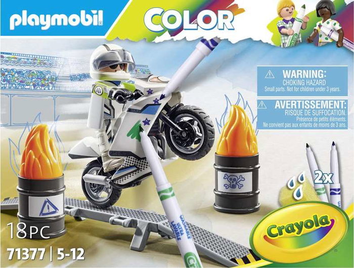 Playmobil Moto de Diversión para Colorear con Accesorios Incluye Rotuladores, Casco y Figura Edad Mínima 5 Años