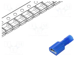 PANDUIT Conector plano hembra aislado azul 6,3mm