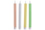 DKD Home Decor Vela LED Cera Parafina Amarillo Rosa Verde Azul 2 x 2 x 24 cm (12 Unidades)