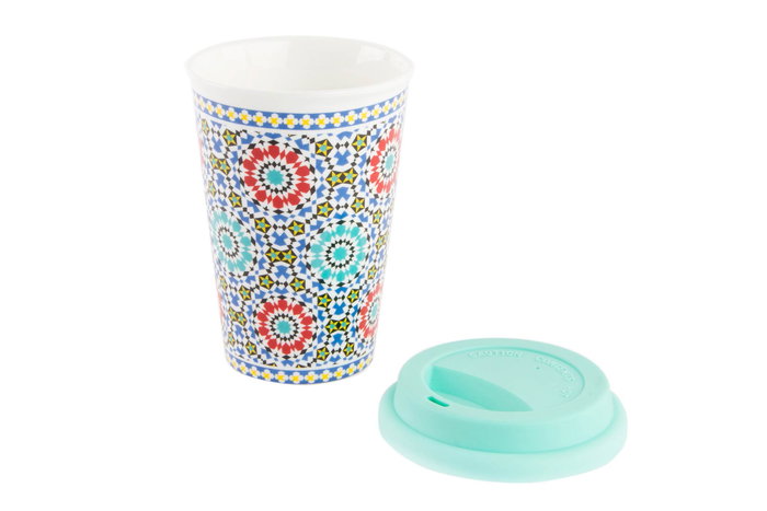 DKD Home Decor Mug Arabe Multicolor Naranja 10 x 14 x 10 cm (6 Unidades)