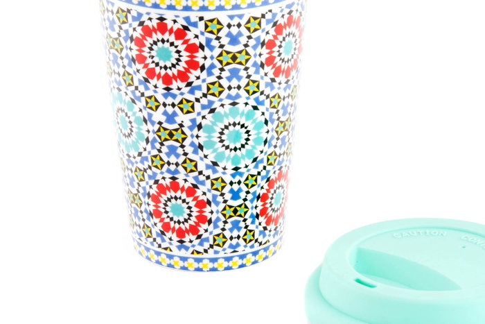 DKD Home Decor Mug Arabe Multicolor Naranja 10 x 14 x 10 cm (6 Unidades)