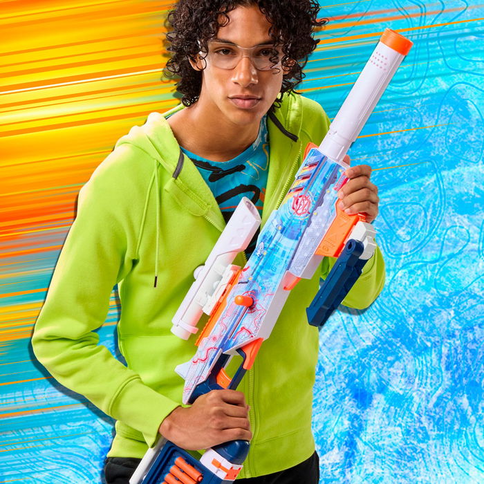 Hasbro Nerf Load Out Arctic Zerostriker G1763 Lanzador Personalizable con Accesorios e Incluye 24 Dardos N1