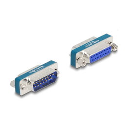 DeLOCK Filtro de supresión de interferencias RF/EMI D-Sub 15 pin macho a hembra Plata