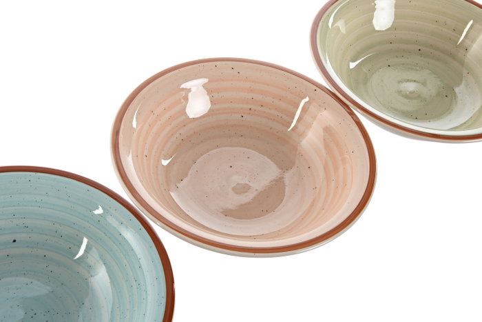 DKD Home Decor Platos de Loza Surtidos 21,5x21,5x5,5 cm
