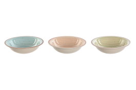 DKD Home Decor Platos de Loza Surtidos 21,5x21,5x5,5 cm