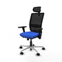 PIQUERAS Y CRESPO Silla de oficina Haches con mecanismo Sincro/Traslack, Azul y Negro